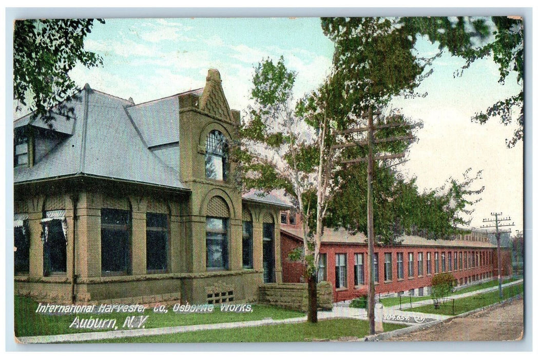 1909 International Harvester Co. Osborn Work Auburn New York NY Posted Postcard