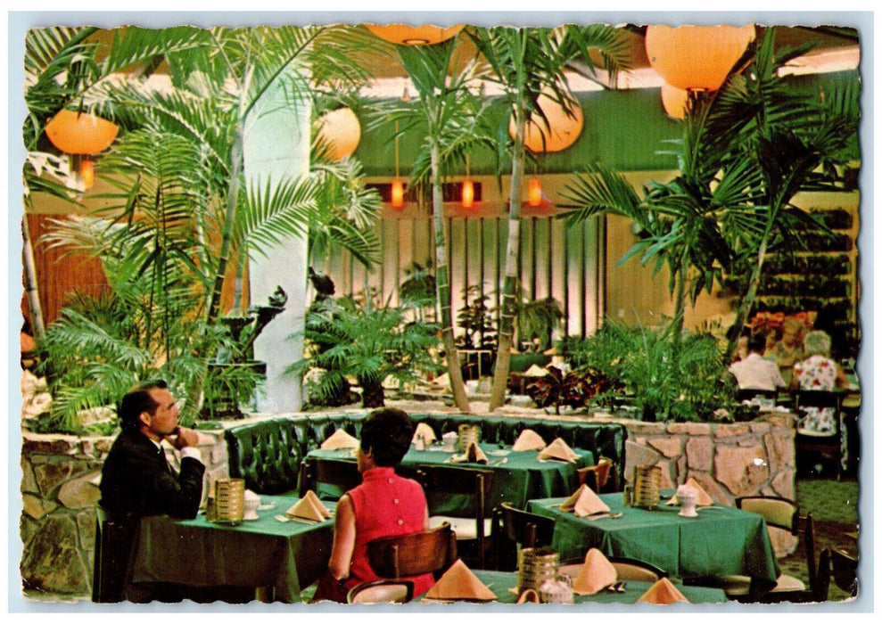 1969 Tropical Garden Room at Sand Dollar Restaurant and Lounge FL Postcard