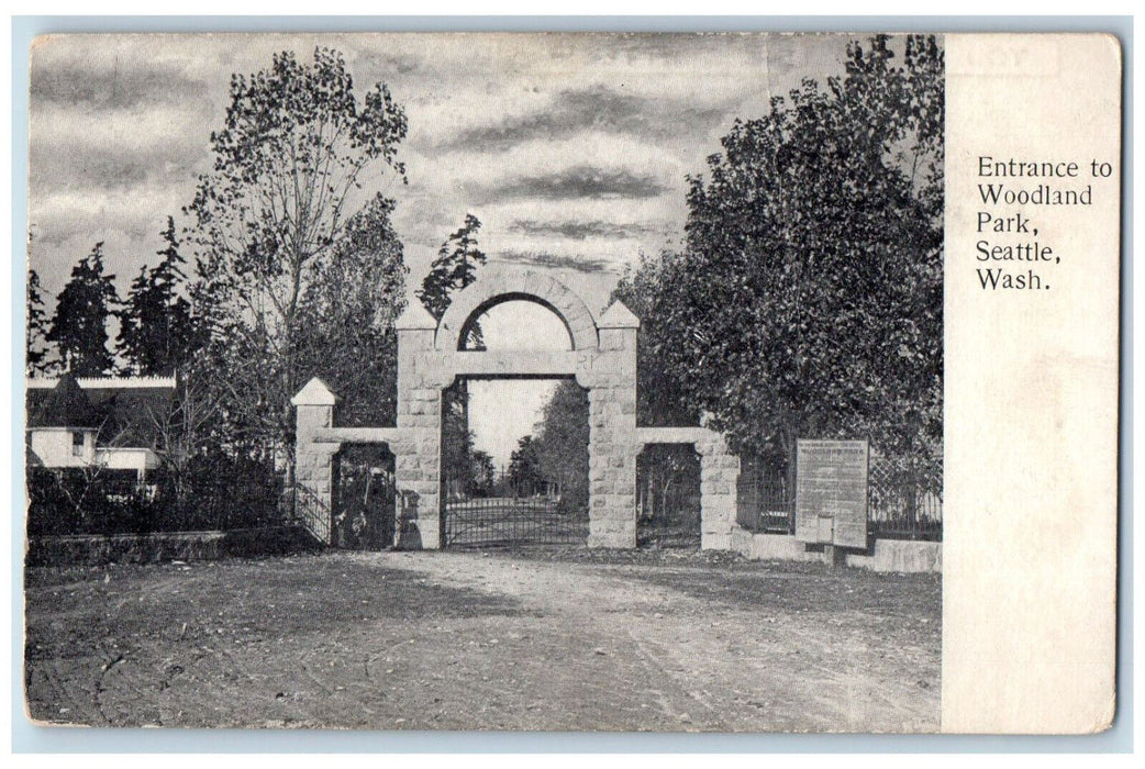 c1905 Entrance to Woodland Park Seattle Washington WA The Bon Marche Postcard