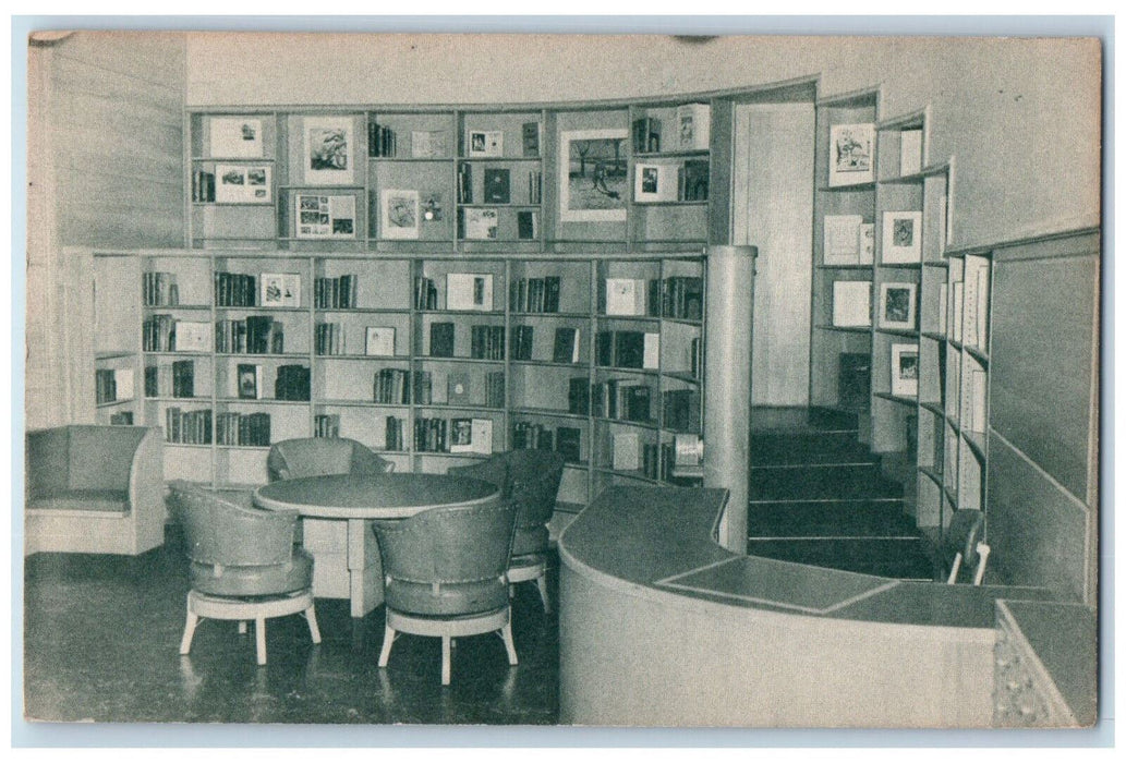 c1940's James H Skinner Memorial Room St. Paul Public Library MN Postcard
