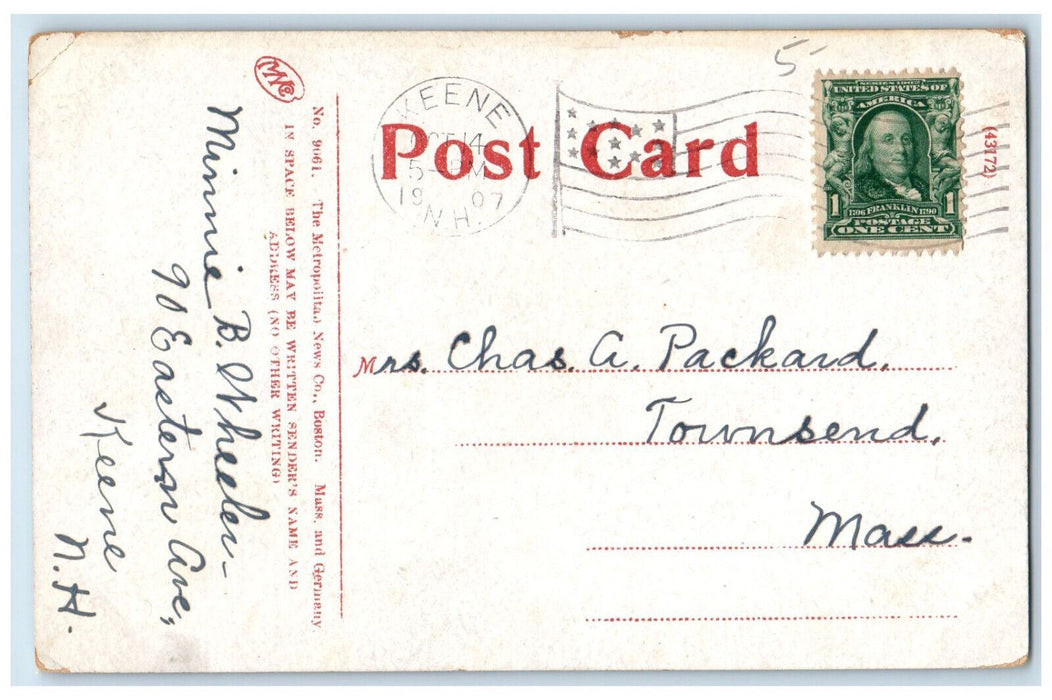 1907 Canoe Boat Scene, Silver Lake Chisham New Hampshire NH Postcard