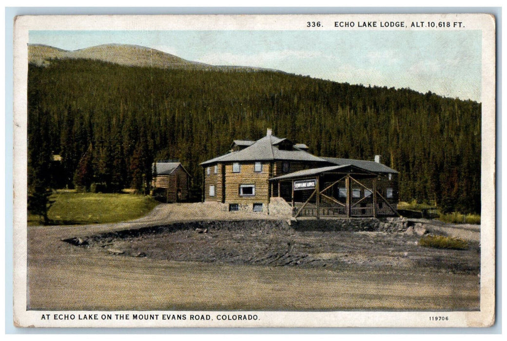 c1920's At Echo Lake on the Mount Evans Road Colorado CO Unposted Postcard