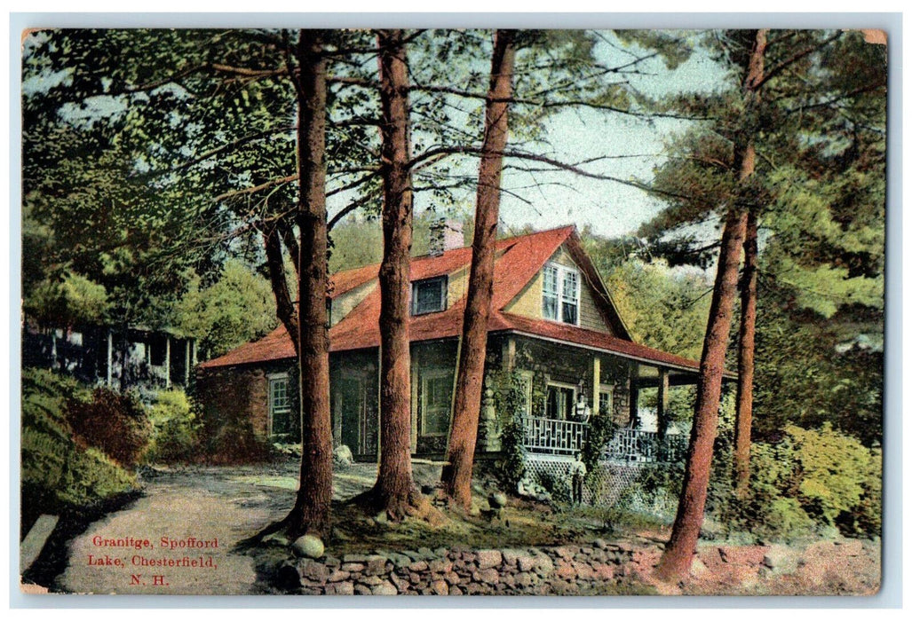 1909 Granitge Spofford Lake Chesterfield New Hampshire NH Posted Postcard
