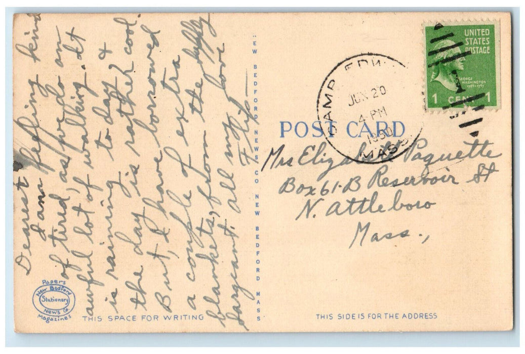 1950 Falmouth Public Library Falmouth Massachusetts MA Vintage Postcard
