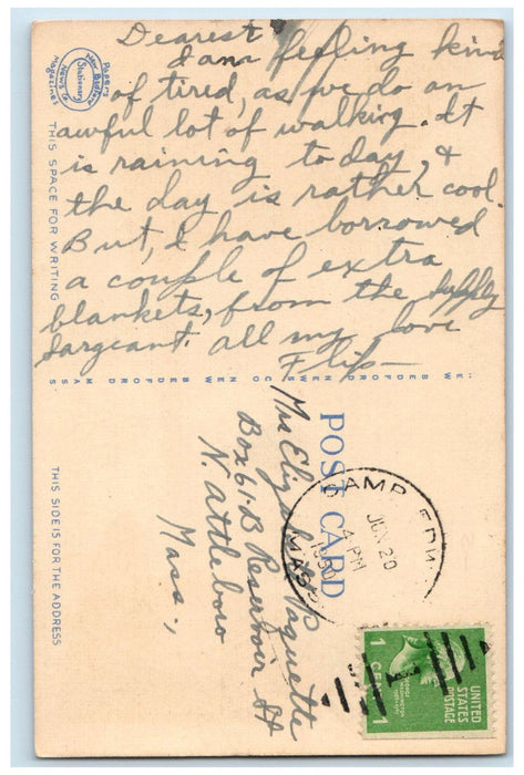 1950 Falmouth Public Library Falmouth Massachusetts MA Vintage Postcard