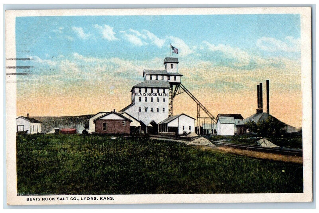1924 Bevis Rock Salt Company Lyons Kansas KS Posted Vintage Postcard