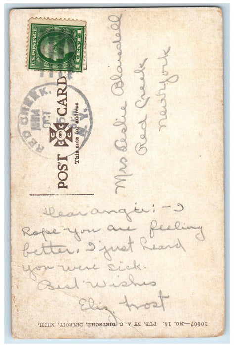 c1910 Stairway Entrance Public Library Lansing Michigan MI Posted Postcard