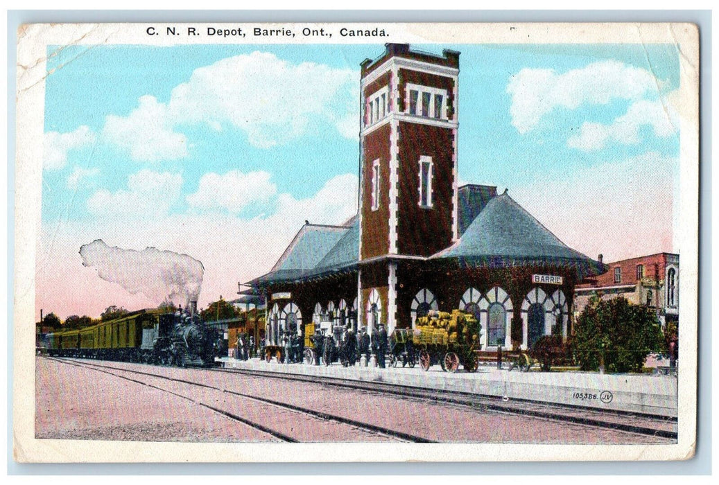 c1920's Canadian National Railway Barrie Ontario Canada Unposted Postcard