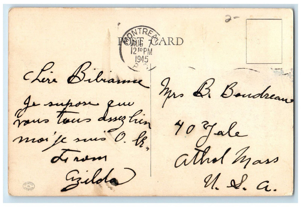 1945 Central Station Canadian National Railway Montreal Quebec Canada Postcard