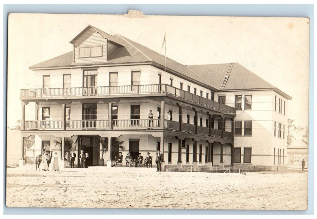 c1910's Hotel Building Horse Dirt Road St. Cloud Florida RPPC Photo Postcard