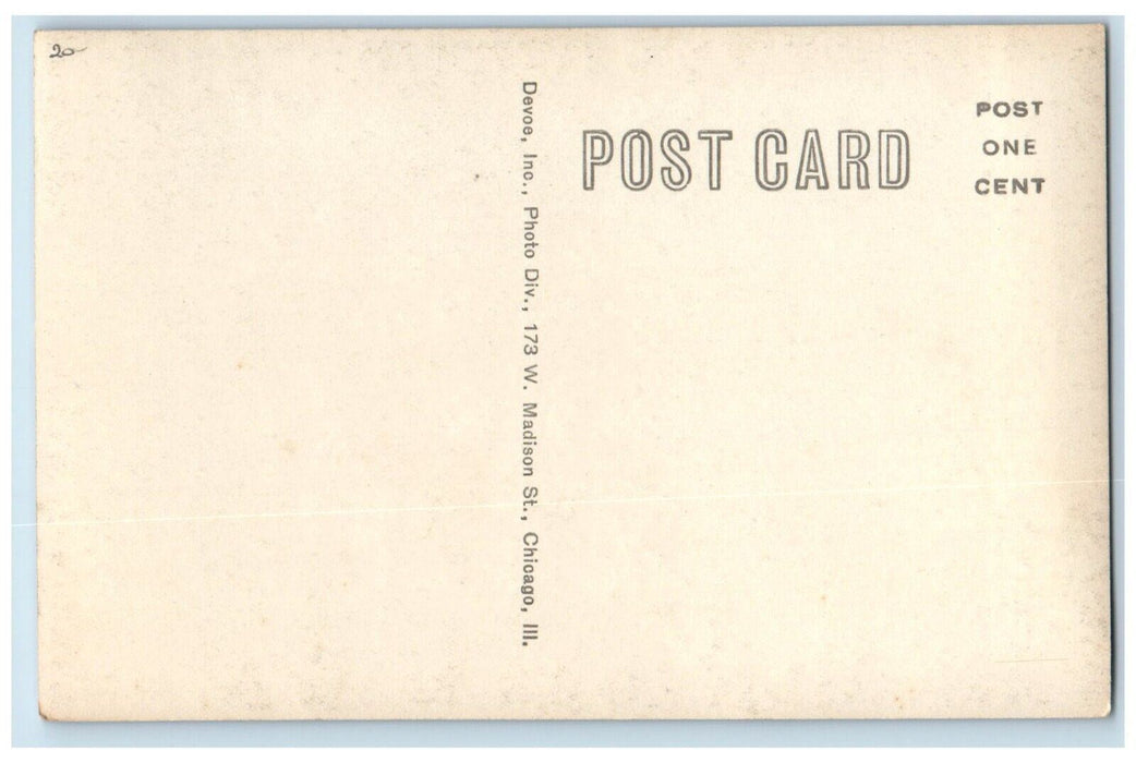 Birds Eye View Of Business Section At Night Chicago IL RPPC Photo Postcard