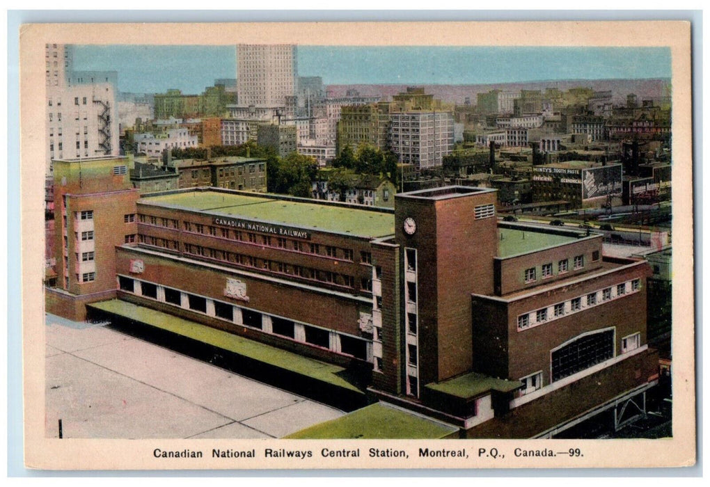 c1940's Canadian National Railways Central Station Montreal PQ Canada Postcard