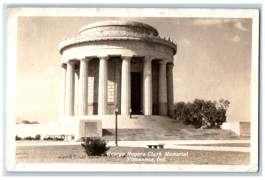 1936 George Rogers Clark Memorial Vincennes Indiana IN RPPC Photo Postcard