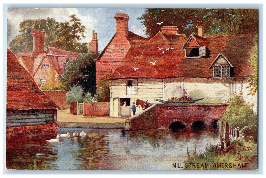 c1910 Mill Stream Amersham England Oilette Tuck Art Antique Unposted Postcard