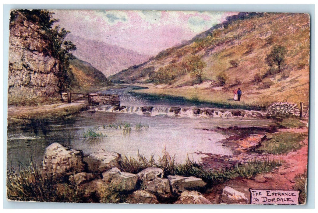 c1910 Entrance to Dovedale England Oilette Tuck Art Antique Unposted Postcard