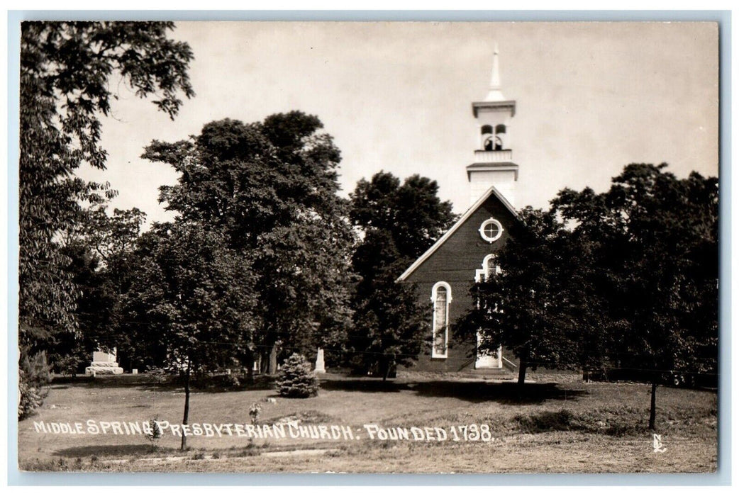 c1940's Middle Spring Presbyterian Church Shippensburg PA RPPC Photo Postcard