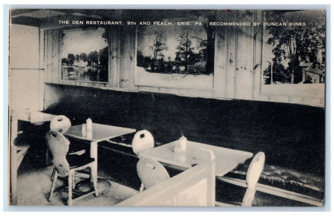The Den Restaurant Dining 9th And Peach Erie Pennsylvania PA Vintage Postcard