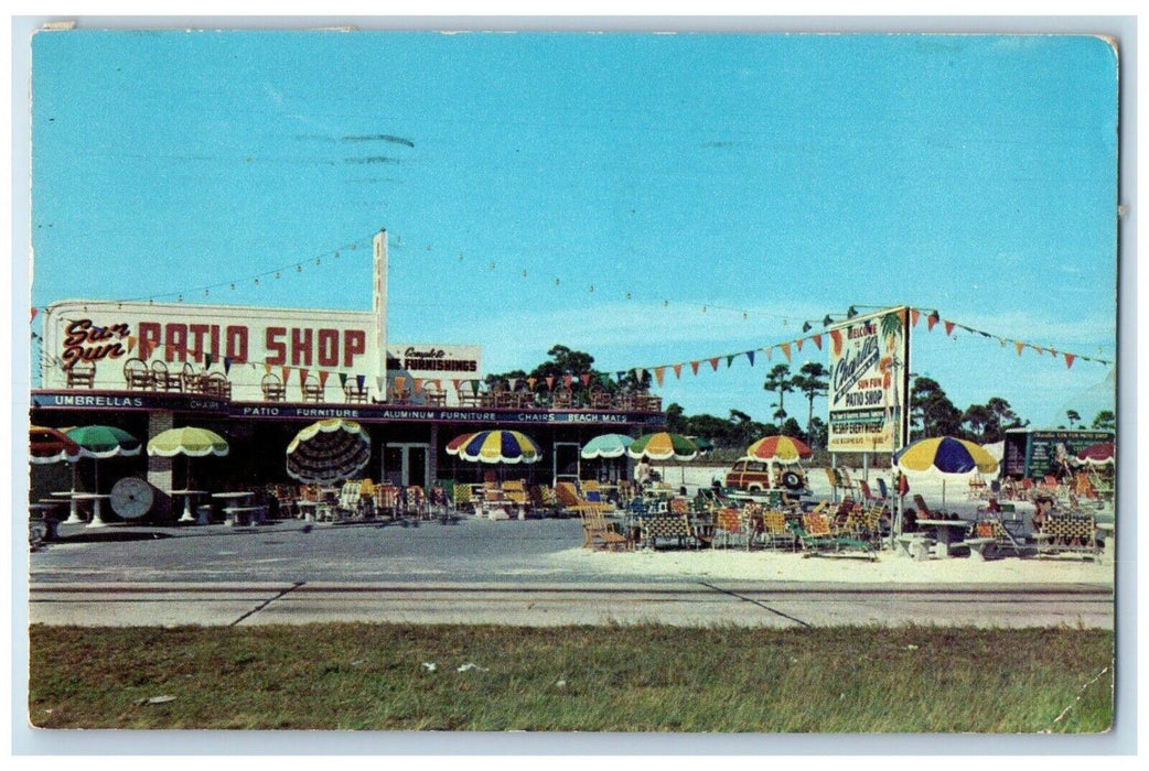 1953 Charlie's Sun Fun Patio Shop Biscayne North Miami Beach Florida FL Postcard