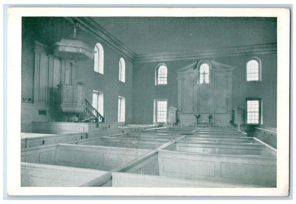 c1940 Altar Piece Pulpit Canopy Pohick Church Interior Lorton Virginia Postcard