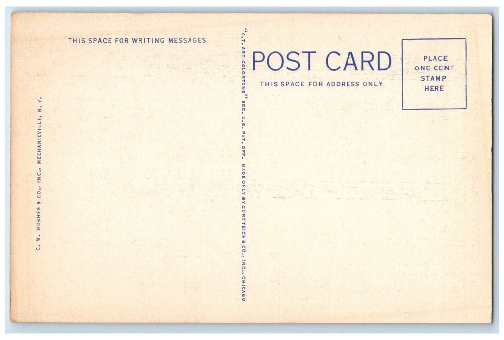 c1940 Pontoosuc Lake Moonlight Moon Night Pittsfield Massachusetts MA Postcard