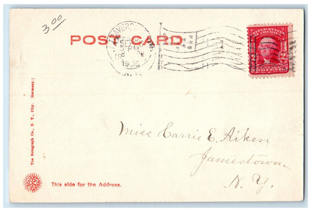1906 High School Building Traverse City Michigan MI Rotograph Antique Postcard