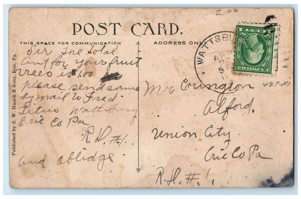 View Of Public Playgrounds Garden Park Erie Pennsylvania PA Antique Postcard