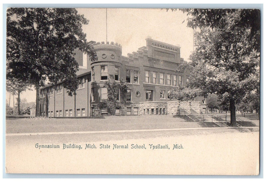 Gymnasium Building Michigan State Normal School Ypsilanti MI Rotograph Postcard