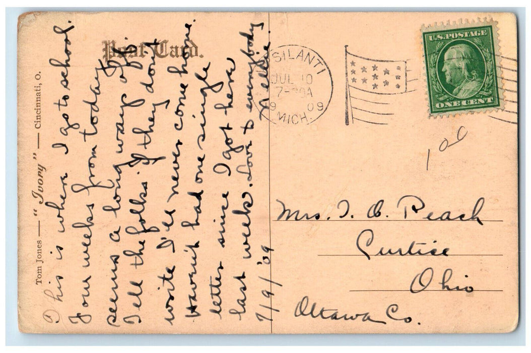 1909 Michigan State Normal College Building Ypsilanti MI Antique Posted Postcard