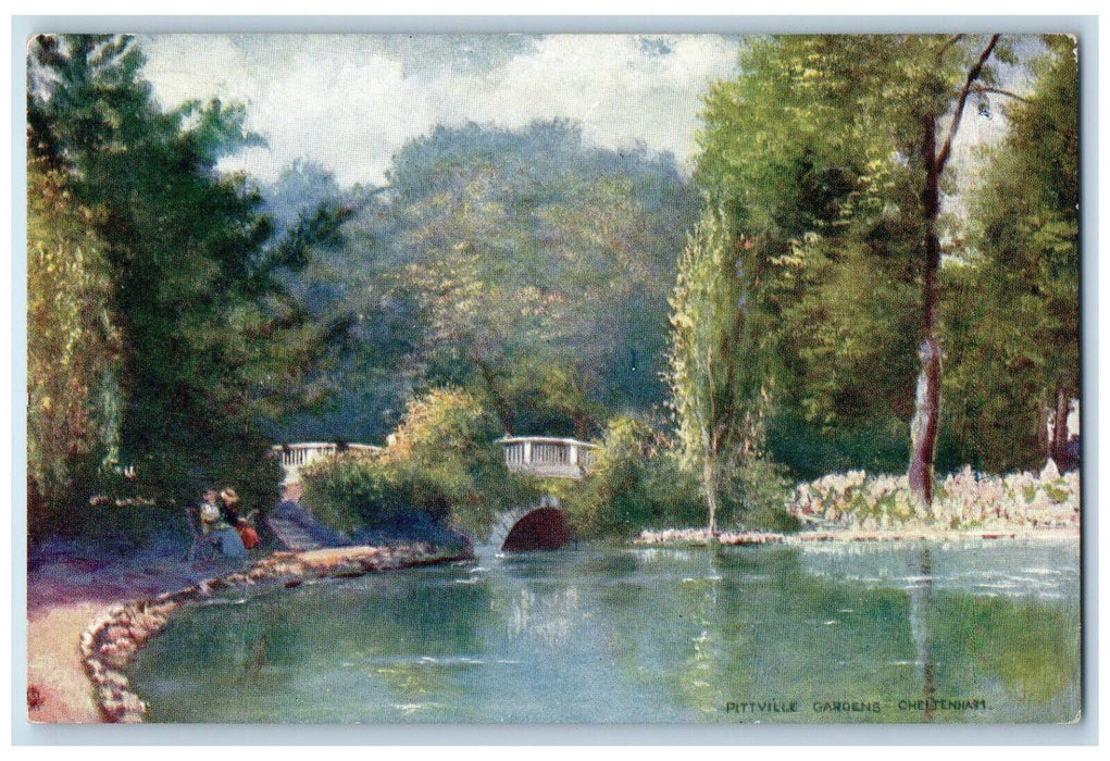 c1910 Pittville Gardens Cheltenham England Oilette Tuck Art Unposted Postcard