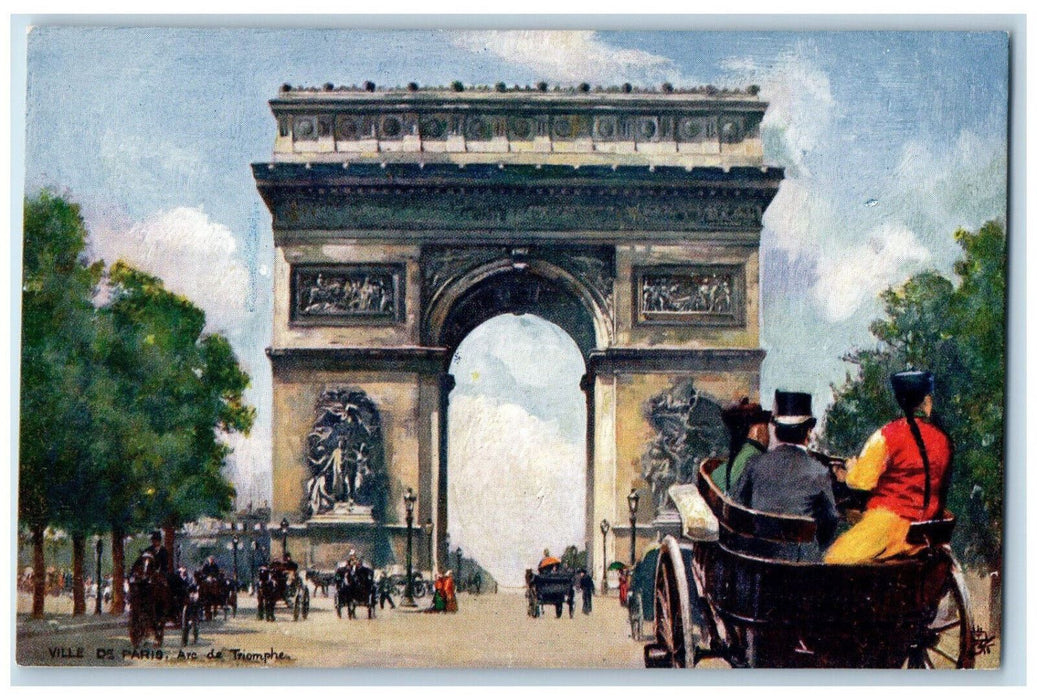 c1910 Arc de Triomphe Ville De Paris France Oilette Tuck Art Antique Postcard