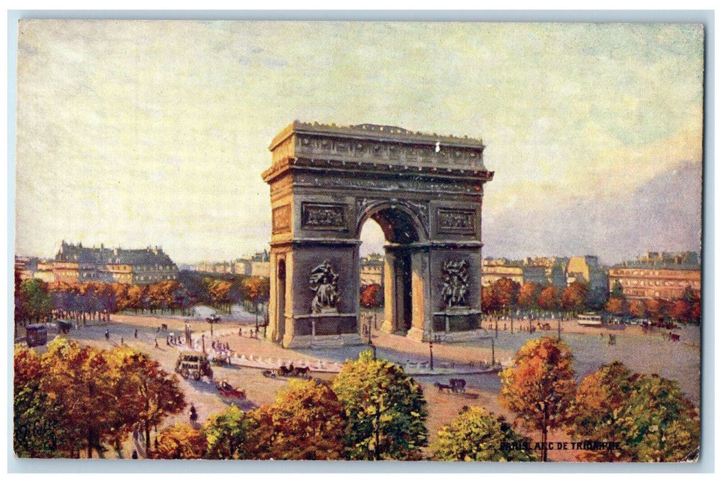 c1910 Paris Arc de Triomphe Ville De France Oilette Tuck Art Antique Postcard