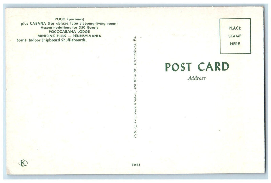 c1960 Poco Cabana Pococabana Lodge Interior Minisink Hills Pennsylvania Postcard