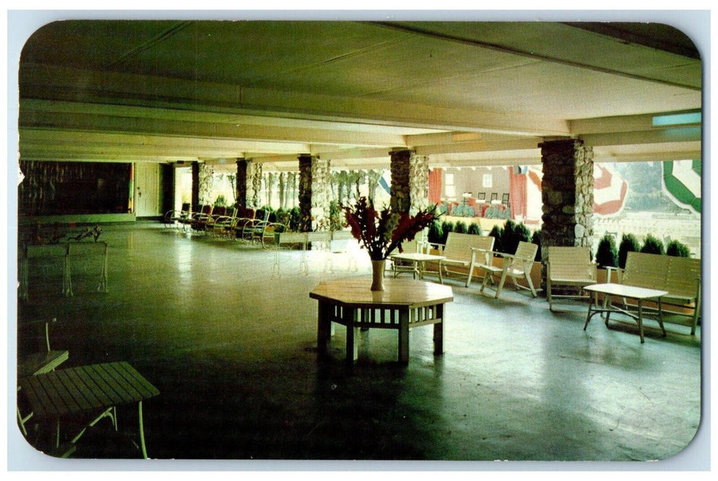 c1960 Pococabana Lodge Poconis Interior Minisink Hills Pennsylvania PA Postcard