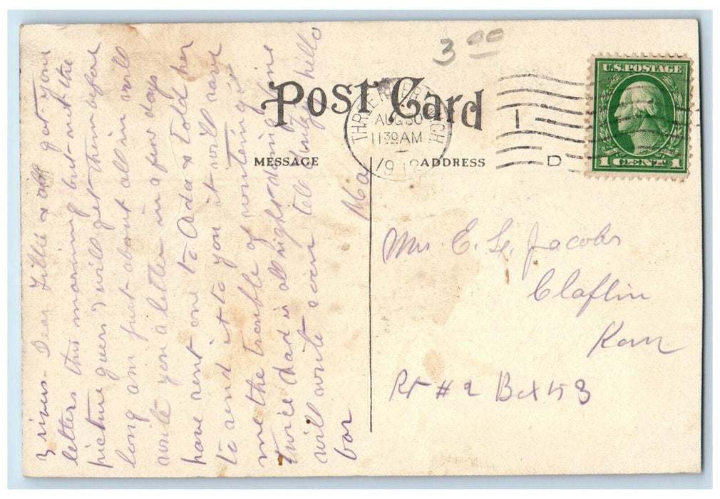 1912 High School Building Exterior Three Rivers Michigan MI Antique Postcard