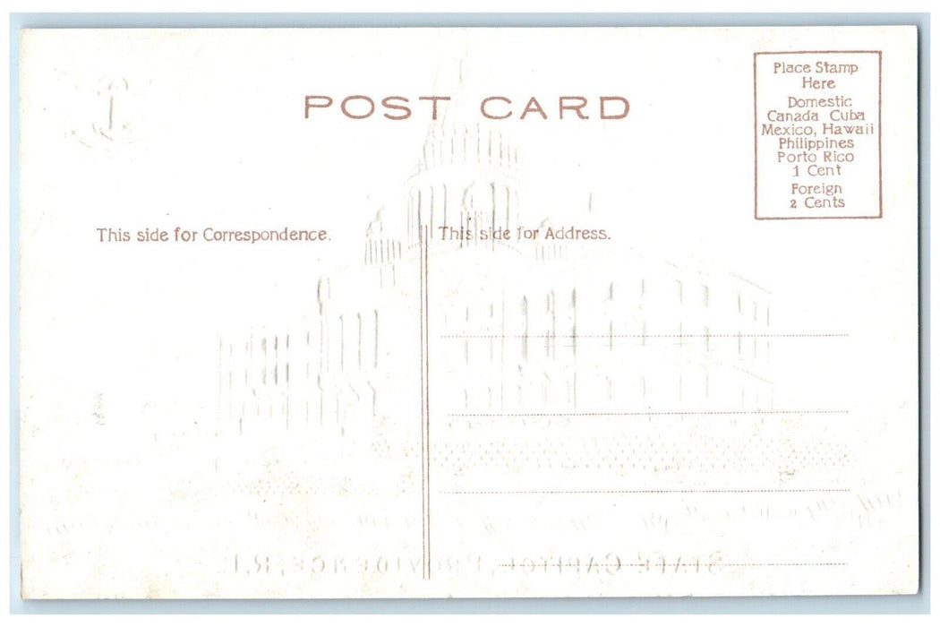 c1910 State Capitol Exterior Building Providence Rhode Island Embossed Postcard
