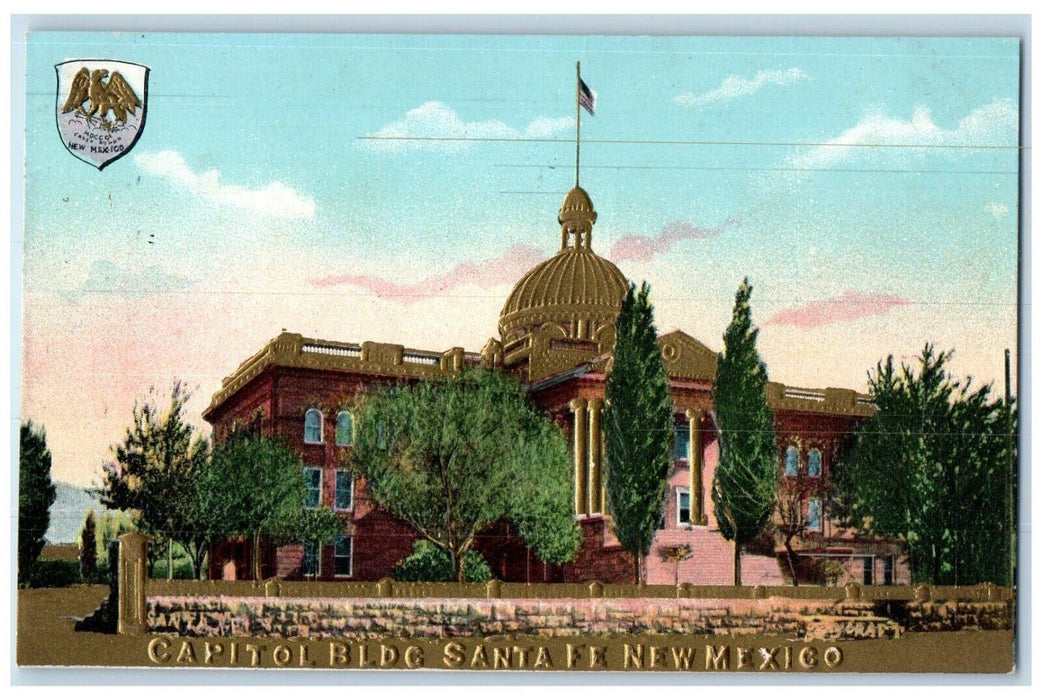 c1910 Capitol Building Exterior Santa Fe New Mexico NM Embossed Vintage Postcard