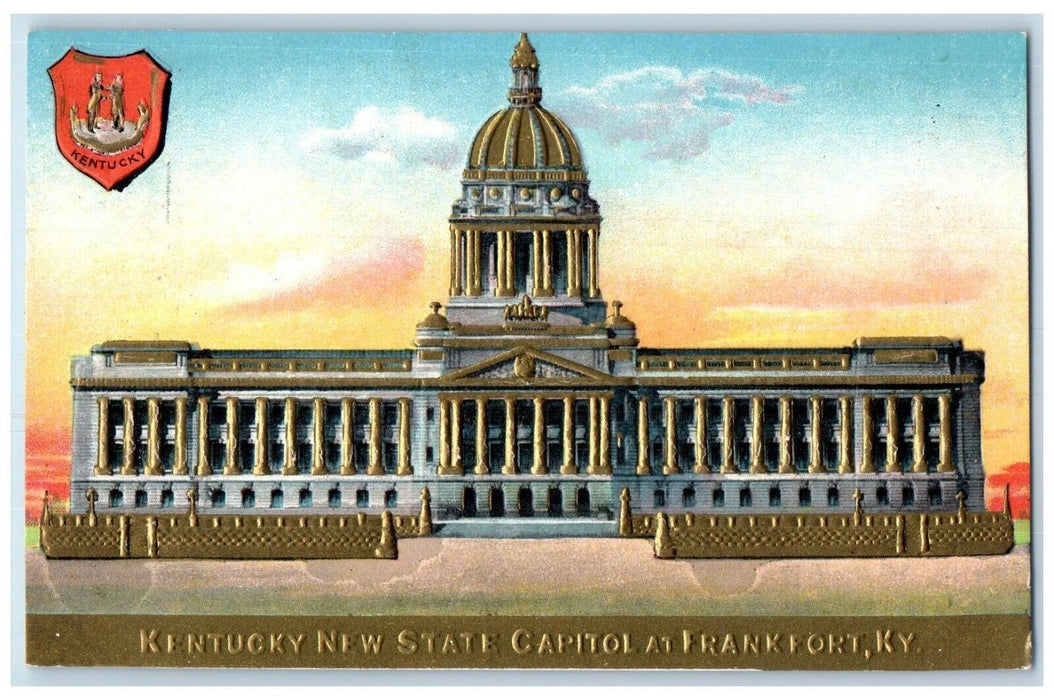 c1910 Kentucky New State Capitol Exterior Frankfort Kentucky Embossed Postcard