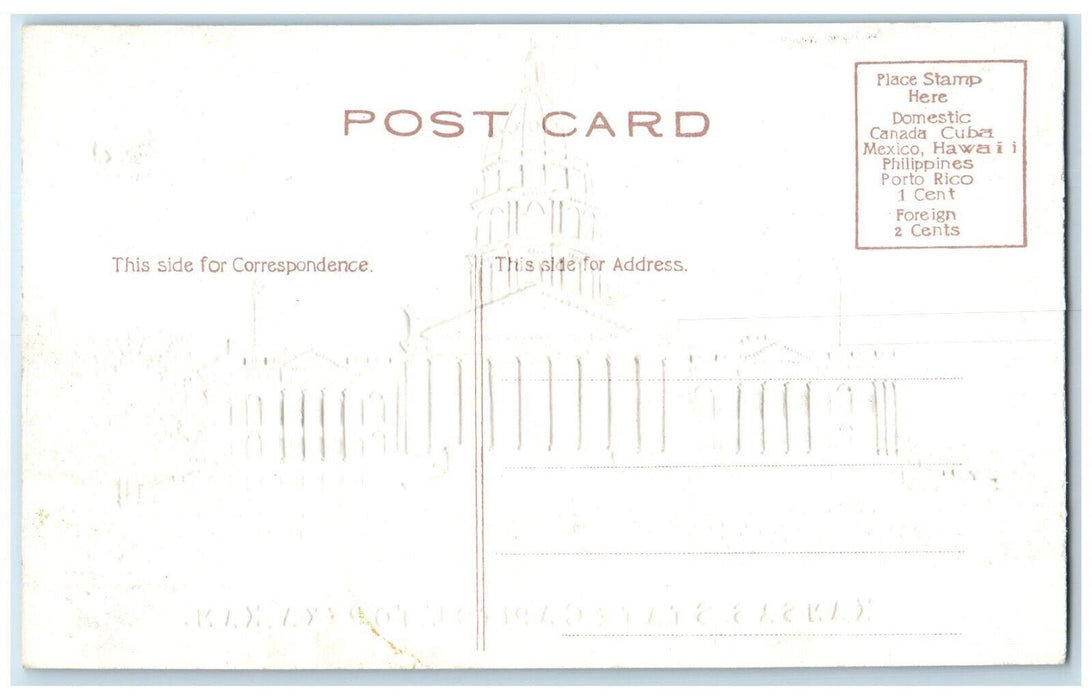 c1910 Kansas State Capitol Exterior Building Topeka Kansas KS Embossed Postcard