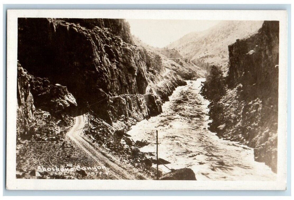 c1920 Shoshone Canyon River View Nevada NV RPPC Photo Postcard