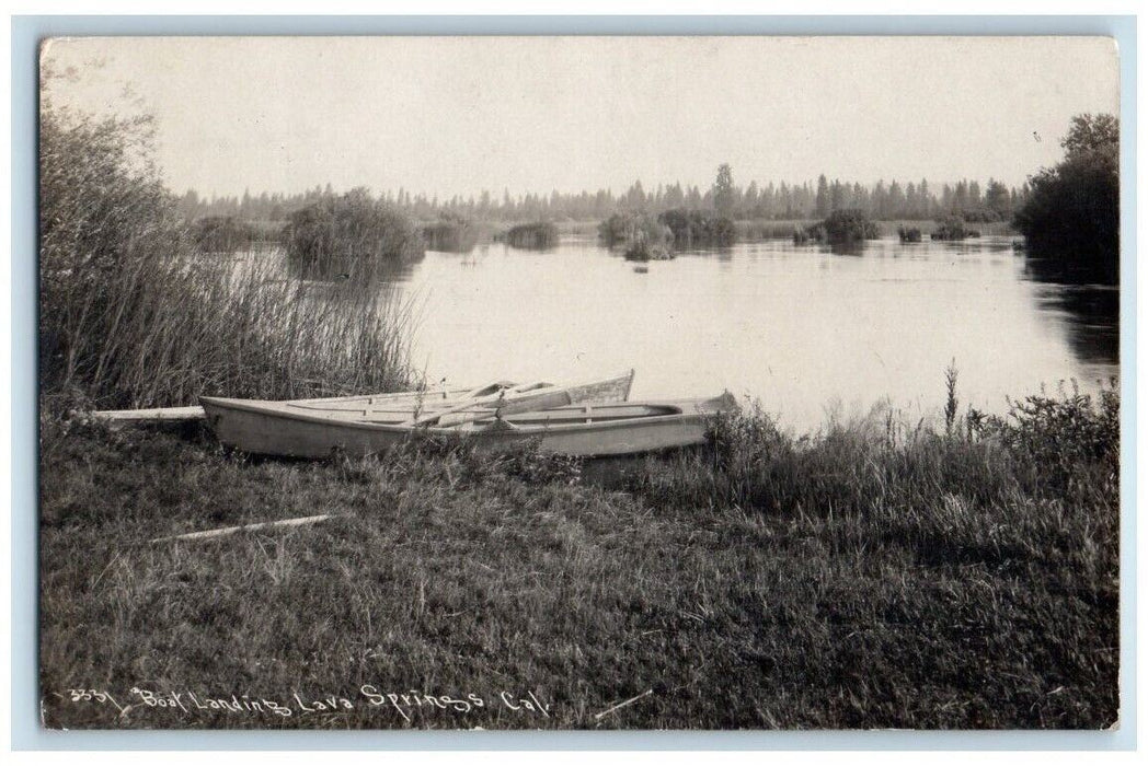 1909 Boat Landing View Lava Springs California CA RPPC Photo Posted Postcard