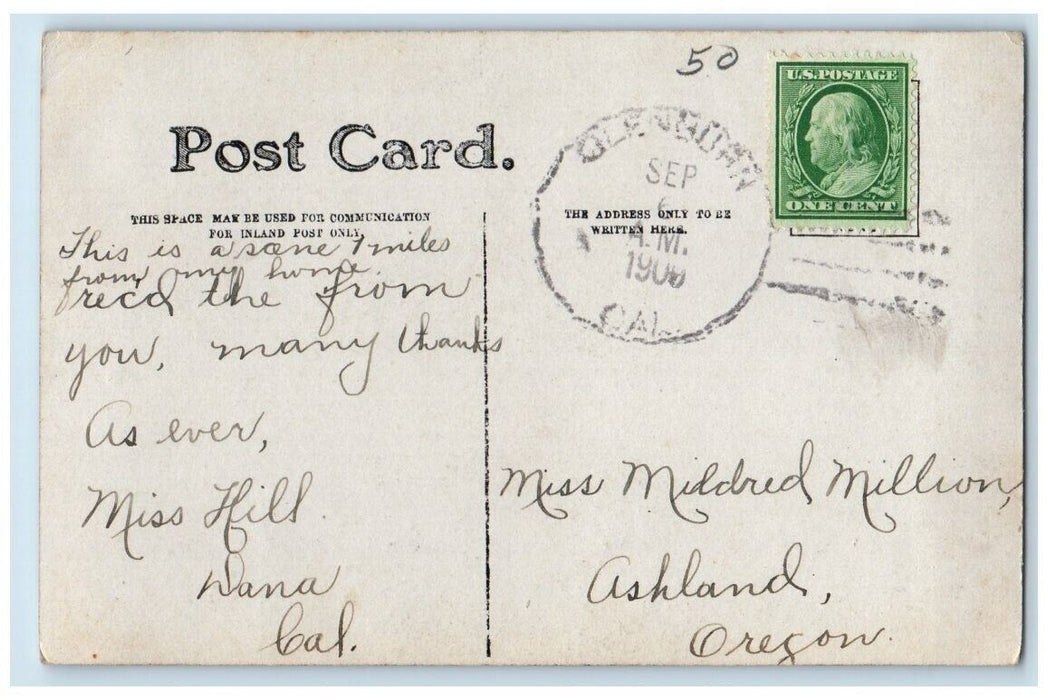 1909 Boat Landing View Lava Springs California CA RPPC Photo Posted Postcard
