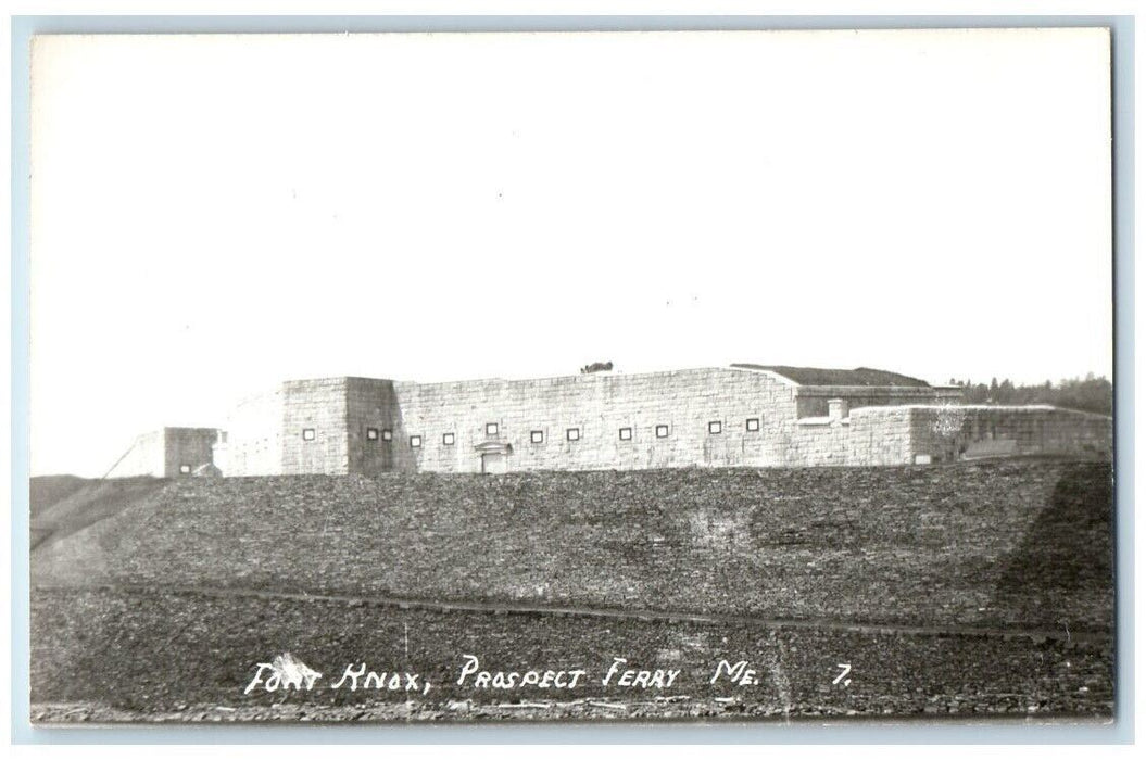 c1950's Fort Knox View Prospect Ferry Maine ME RPPC Photo Unposted Postcard