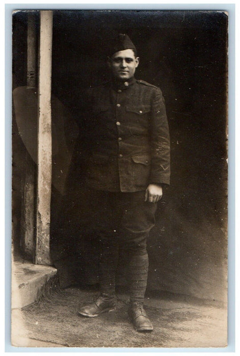 1919 WWI Germany Minnesota Kauffman Military Soldier Antique RPPC Photo Postcard