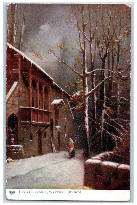 1904 Guy's Cliff Mill Warwick England (Winter) Oilette Tuck Art Antique Postcard