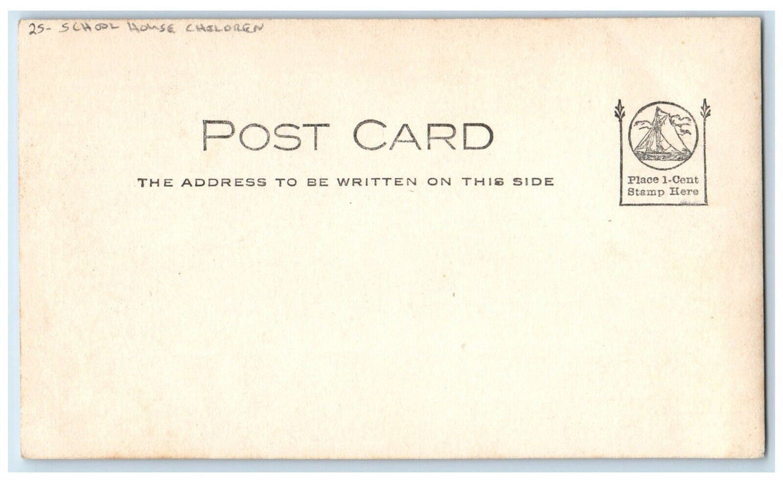 c1905 School House Children Students Dirt Road Antique RPPC Photo Postcard