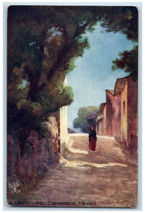 c1910 A Leafy Lane Cuernavaca Mexico Oilette Tuck Art Antique Postcard