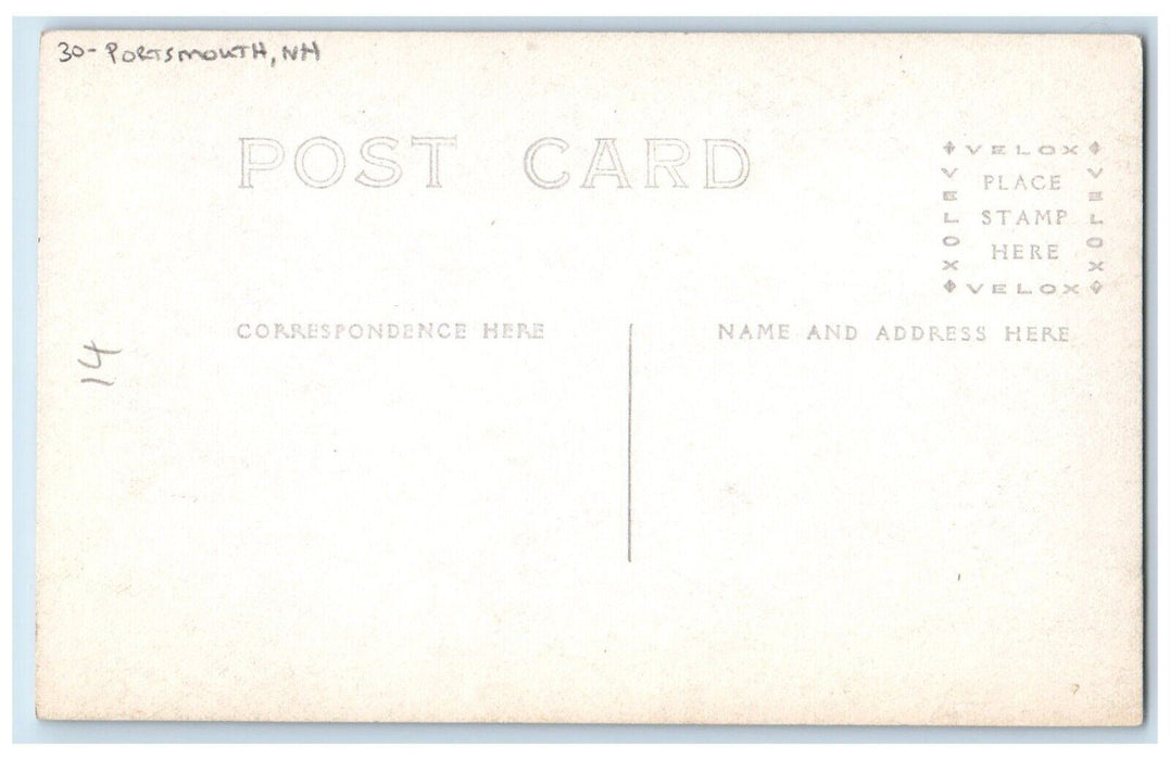 c1910's Public Library Building Portsmouth New Hampshire NH RPPC Photo Postcard