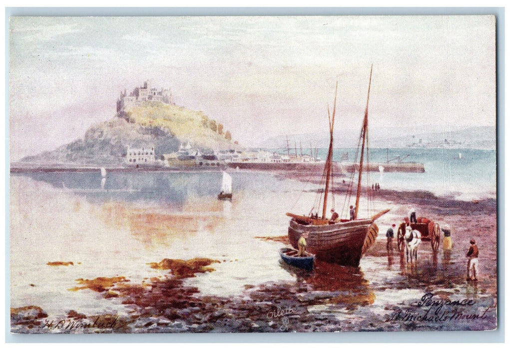 c1910 Penzance St. Michael's Mount Cornwall England Oilette Tuck Art Postcard