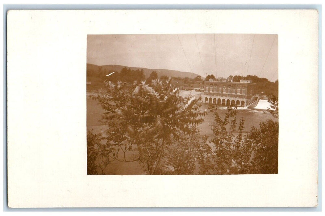 c1910's View Of Dam Vernon Vermont VT, Hinsdale NH Antique RPPC Photo Postcard