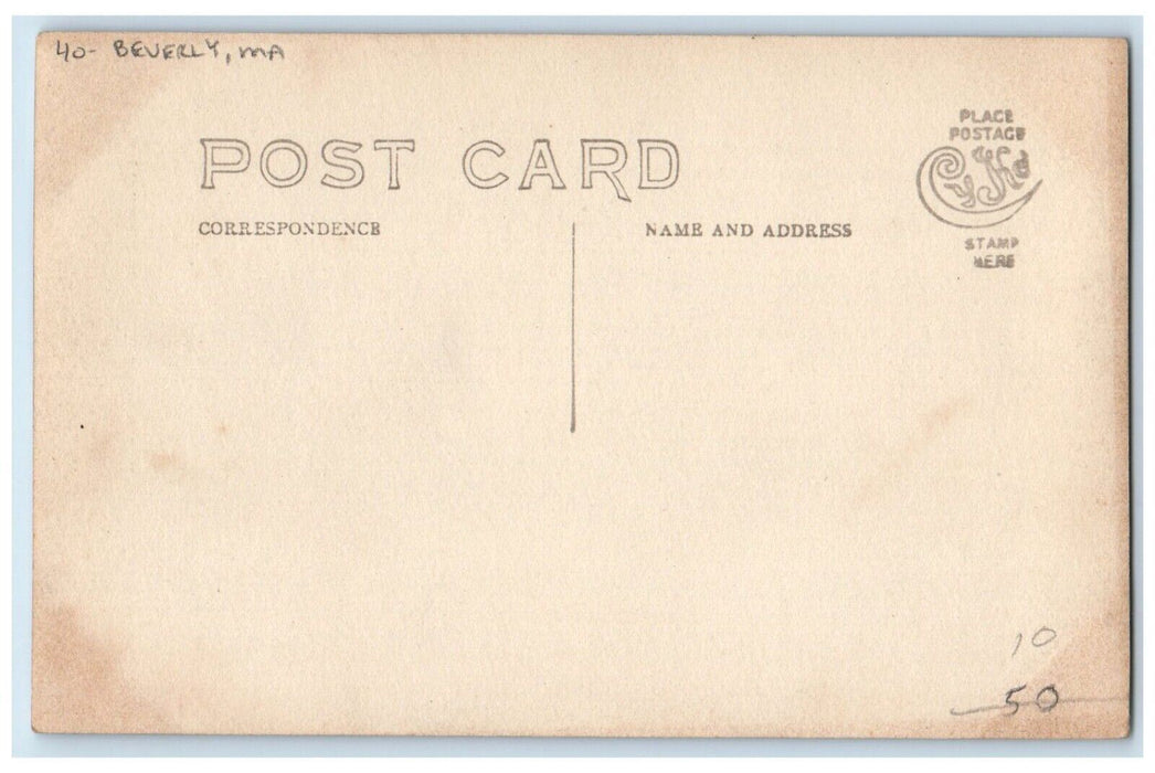 c1910's High School Building Beverly Massachusetts MA RPPC Photo Postcard